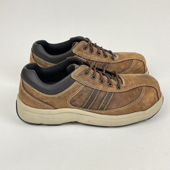 Hush Puppies Men 5 / Women 7 Hytest Brown Casual Oxford Steel Toe Work Shoes - Picture 3 of 12